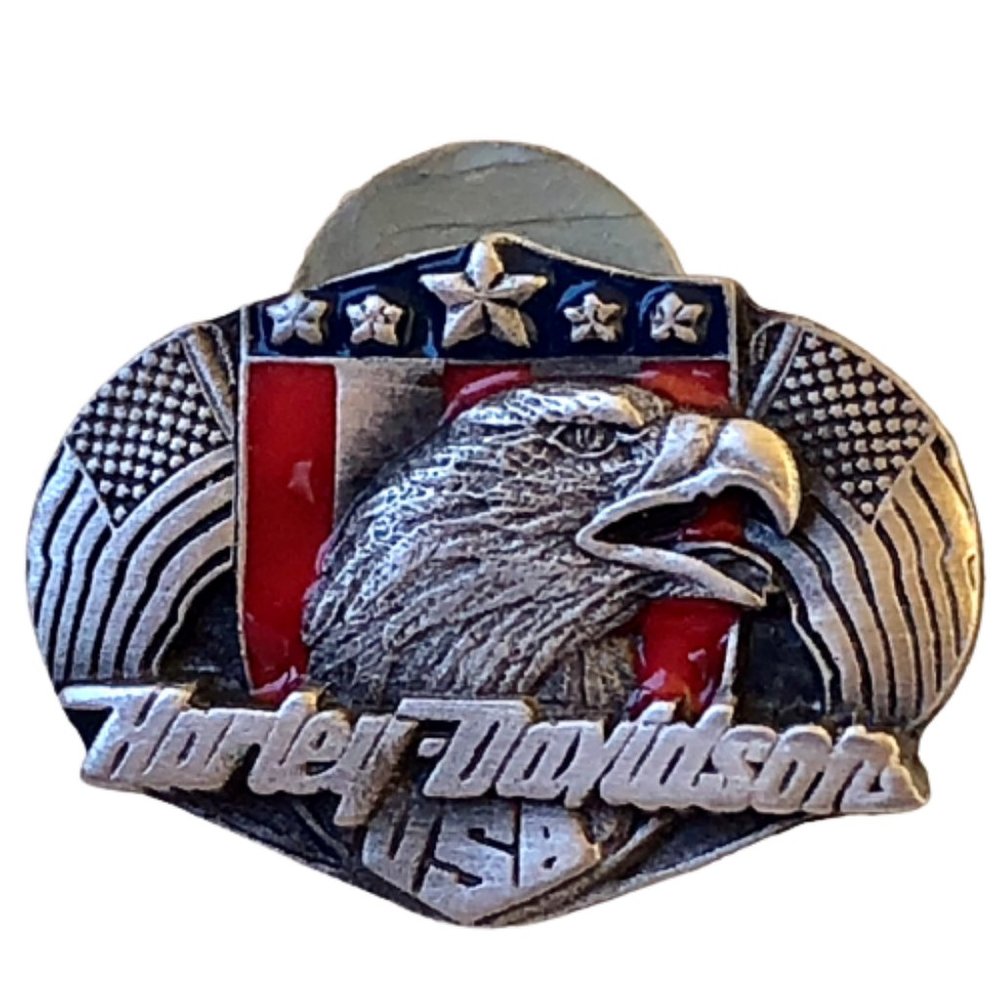 Harley Davidson USA Eagle Logo Pewter Push Pin Tack